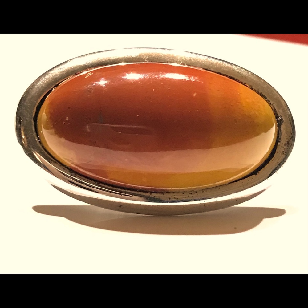 Carnelian Stone Sterling Silver 1 Jaguar Cufflink